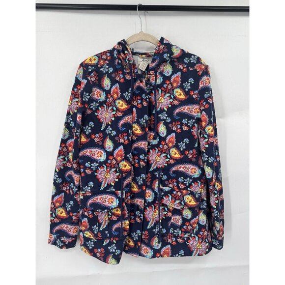 Levi's Women’s Paisley Floral Hooded Zip/Snap Utility Jacket Size Small Colorful - Picture 1 of 12